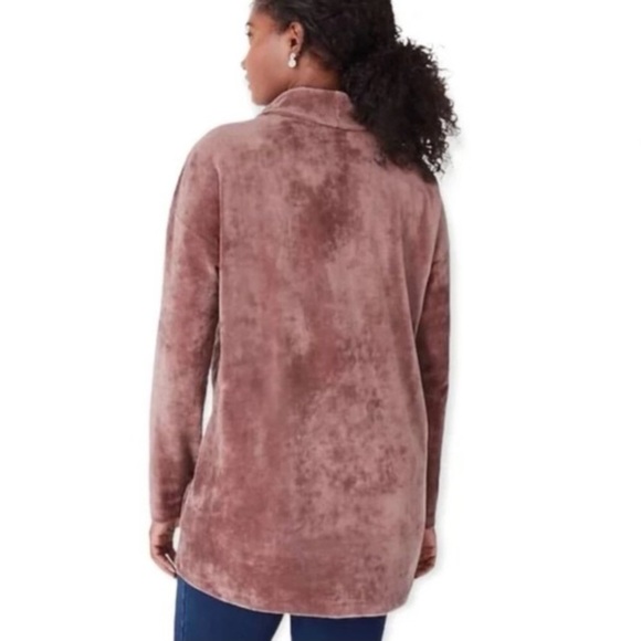 J.Jill Pure Jill Cowl Neck Stretch Velour Tunic Sweater Size S - Picture 2 of 13